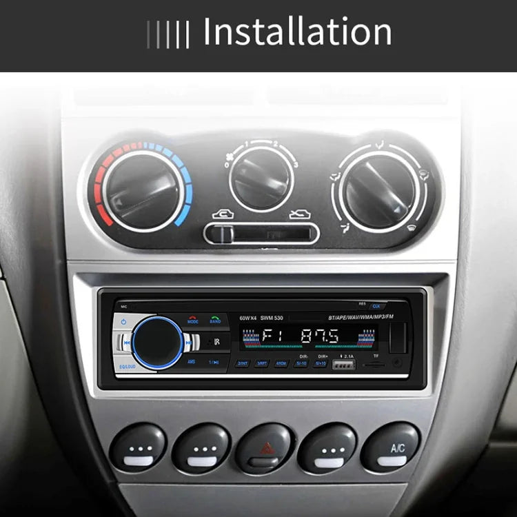 Carregador Duplo USB Universal para Carro 12V SWM-530 Receptor de Rádio MP3, Suporta FM e Bluetooth com Controlo Remoto, SWM-530