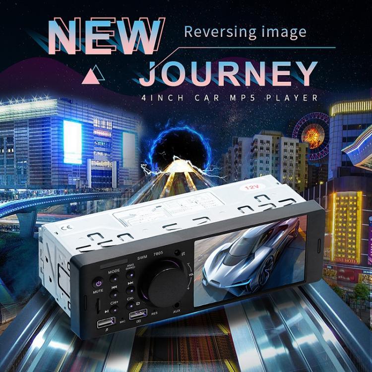 Receptor de Rádio Universal para Carro MP5 Player 4,1 polegadas 7805, Suporta FM & Bluetooth & Cartão TF com Controlo Remoto, 7805
