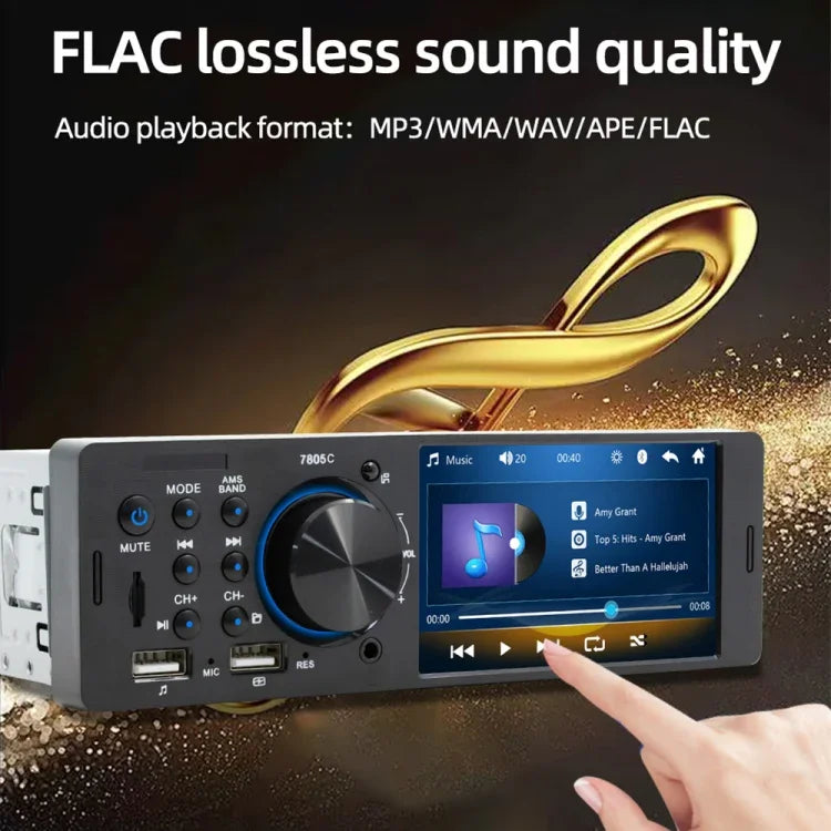 Receptor de Rádio Universal para Carro MP5 Player com Ecrã Tátil 4,1 polegadas SWM-7805C, Suporta FM & Bluetooth & Cartão TF com Controlo Remoto, SWM-7805C