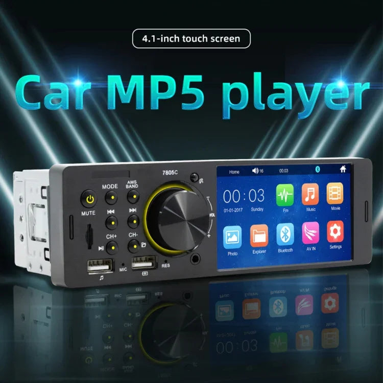 Receptor de Rádio Universal para Carro MP5 Player com Ecrã Tátil 4,1 polegadas SWM-7805C, Suporta FM & Bluetooth & Cartão TF com Controlo Remoto, SWM-7805C