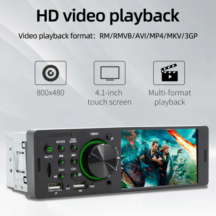 Receptor de Rádio Universal para Carro MP5 Player com Ecrã Tátil 4,1 polegadas SWM-7805C, Suporta FM & Bluetooth & Cartão TF com Controlo Remoto, SWM-7805C