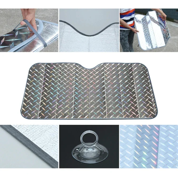 Cobertura de viseira para para-brisas de carro SUV, proteção solar, bloqueia o sol na janela frontal, proteção UV, tamanho: 140 x 75cm, 140*75cm