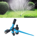 Aspersores de Jardim Automáticos Ajustáveis com Rotação de 360°, Sistema de Irrigação para Relvado com 3 Braços Pulverizadores e Base com Estaca, Aspersor de Água Rotativo 360° (Azul), Aspersor de Água Rotativo 360° (Verde)