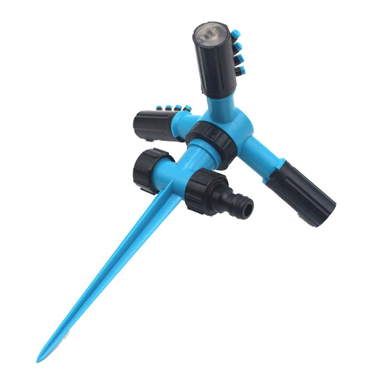 Aspersores de Jardim Automáticos Ajustáveis com Rotação de 360°, Sistema de Irrigação para Relvado com 3 Braços Pulverizadores e Base com Estaca, Aspersor de Água Rotativo 360° (Azul), Aspersor de Água Rotativo 360° (Verde)