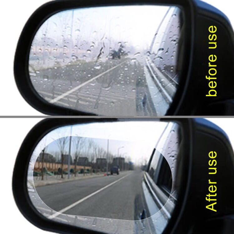 Car Oval PET Rearview Mirror Protective Window Clear Anti-fog Waterproof Rain Shield Film, Size:10x15cm, 10x15cm