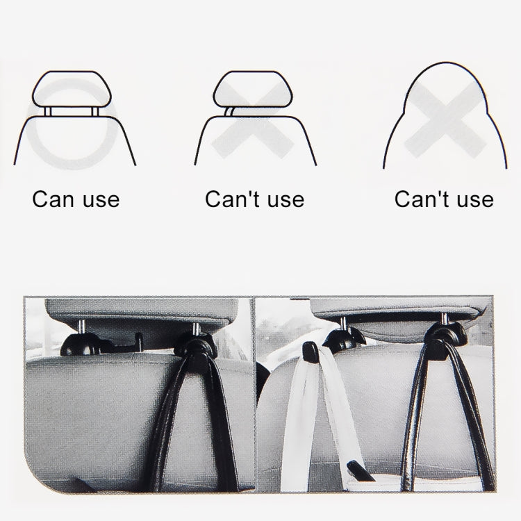 3R-2112 2 PCS Car Seat Back Convenient Hooks Bags Hanger Holder, Random Color Delivery, 3R-2112