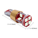 2 Unidades Luz de Sinalização Automóvel T10 3W Corrente Constante com 12 Lâmpadas SMD-3030, DC 9-18V, 12 Lâmpadas SMD-3030