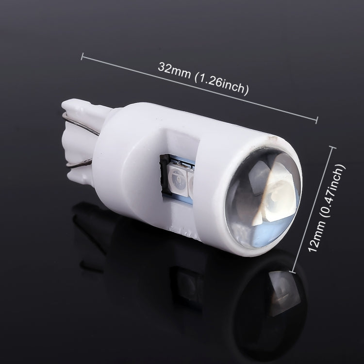 2 PCS T10 / W5W / 194 DC 12V 1.2W 6LEDs SMD-3030 Car Reading Lamp Clearance Light, with Projector Lens Light