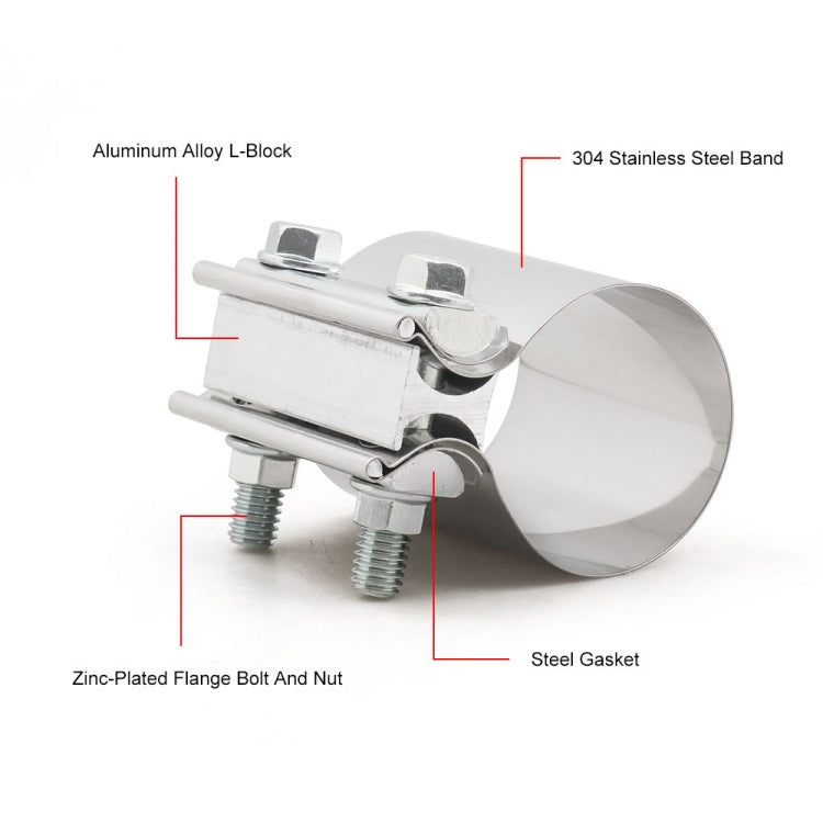3 inch Car Turbo Exhaust Downpipe Stainless Steel Lap Joint Band Clamp, 3 inch