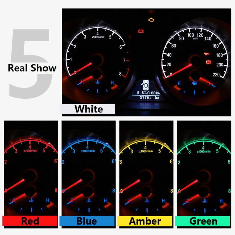 10 PCS 2W T3 Wedge Instrument Panel LED Light Dashboard Gauge Cluster Indicator Lamp Bulb, 2W T3, T3