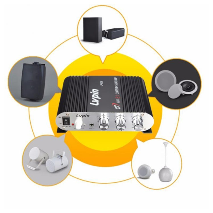 Amplificador de Subwoofer de Áudio HIFI 2.1CH para Carro, Suporta MP3