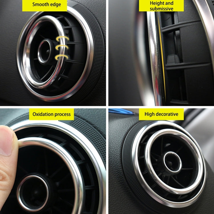 4 PCS Car Outlet Decorative Rings Aluminum Alloy Air Outlet Chrome Trim Ring Car Dashboard  Air Vents Cover Sticker Decoration for Audi A3, For Audi A3