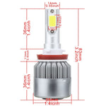 2 PCS H8/H9/H11 18W 1800 LM 8000K IP68 Casnbus Constant Current Car LED Headlight with 2 COB Lamps, DC 9-36V, H8/H11, H11