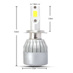 2 PCS H7 18W 1800 LM 8000K IP68 Casnbus Constant Current Car LED Headlight with 2 COB Lamps, DC 9-36V, H7