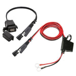 Motorcycle 5V 2.1A Waterproof USB Charger Kit SAE to USB Adapter, with Extension Harness, SAE to USB Adapter