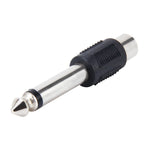 Adaptador de Áudio Estéreo Plugue Macho 6,35mm para RCA Fêmea, Macho 6,35mm para RCA Fêmea