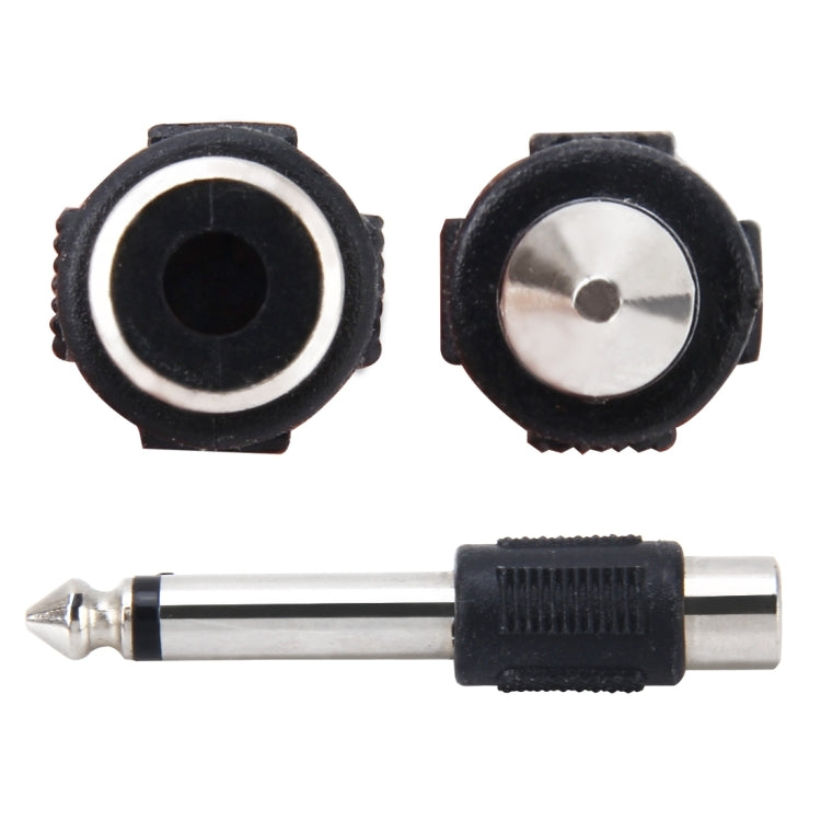Adaptador de Áudio Estéreo Plugue Macho 6,35mm para RCA Fêmea, Macho 6,35mm para RCA Fêmea