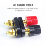 5 Unidades de Terminais Duplos para Carro Conector Hexagonal Vermelho e Preto para Amplificador e Coluna