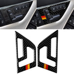 2 PCS German Flag Car Carbon Fiber Seat Adjustment Panel Decorative Sticker for Mercedes-Benz W204 2007-2013, Seat Adjustment