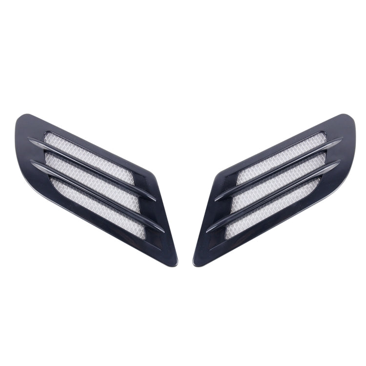 2 PCS Euro Style Metal Decorative Air Flow Intake Turbo Bonnet Hood Side Vent Grille Cover with Self-adhesive Sticker