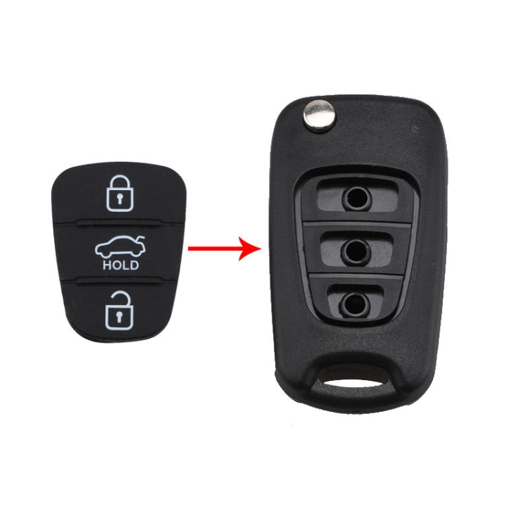 Replacement 3 Buttons Silicone Pad for Hyundai / Kia Car Key Shell, without Battery, For Hyundai / Kia 3 Buttons with Word