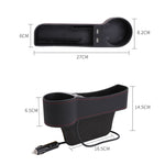 Car Multi-functional Co-pilot Seat Console PU Leather Box Cigarette Lighter Charging Pocket Cup Holder Seat Gap Side Storage Box, Co-pilot Seat