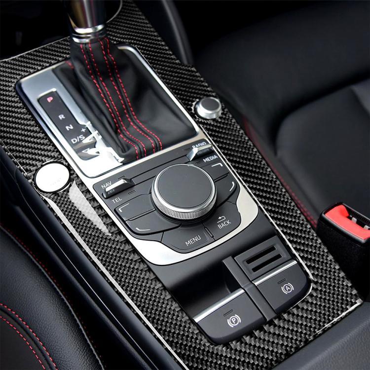 Adesivo Decorativo para Painel de Posição de Velocidades em Fibra de Carbono para Audi 2014-2017 A3, Condução à Esquerda, Posição de Velocidades para A3