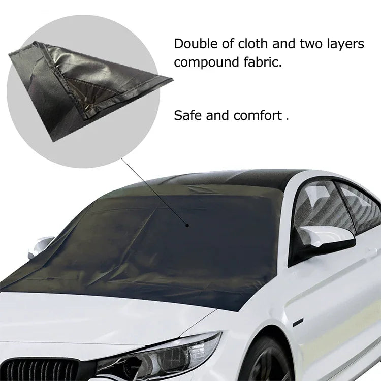 Cobertura de Neve Magnética para Para-Brisas de Carro em Tecido Oxford com Cola Vinílica 210D, Protetor Solar e Isolamento Anticongelante, Tamanho: 215cm x 155cm, Tamanho: 215cm x 155cm