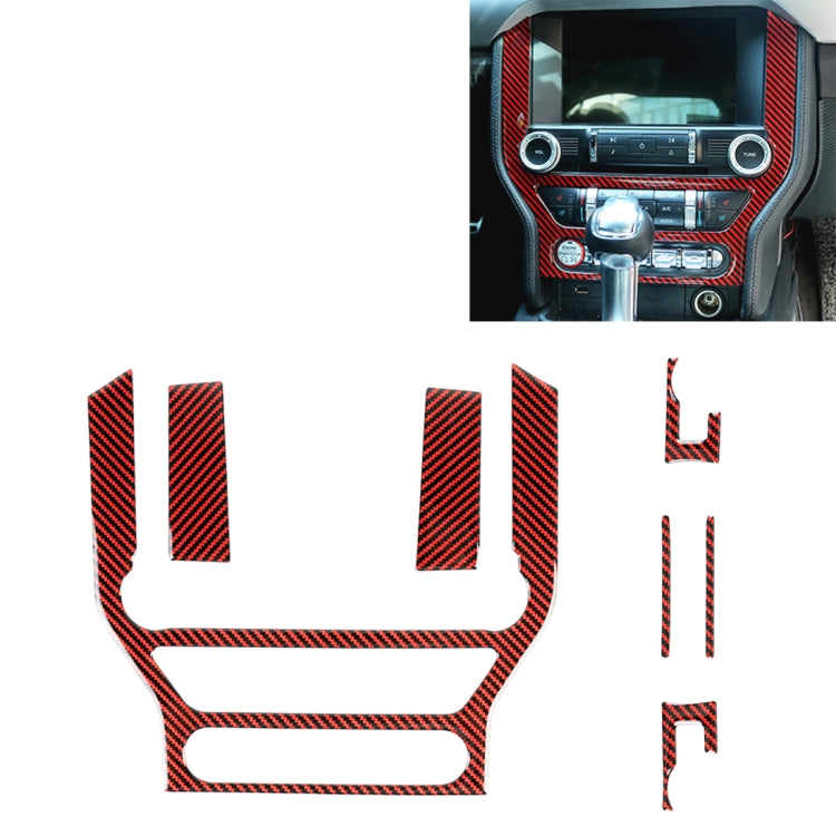 7 in 1 Car Carbon Fiber Central Control Panel Decorative Sticker for Ford Mustang 2015-2020, Central Control Panel