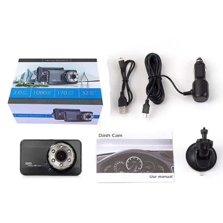 Gravador de Condução Oculto USB para Carro T638, Monitor de Vídeo de Reversão com Visão Noturna HD, T638