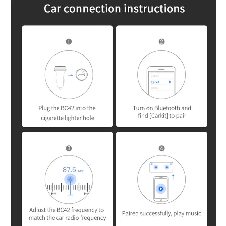 BC42 Bluetooth 5.0 Lâmpada Atmosférica Colorida Multifuncional para Carro MP3 Player, Suporta Cartão TF & Disco U & FM, BC42