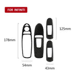 4 PCS Car Carbon Fiber Window Lift Panel Decorative Sticker for Infiniti Q50 2014-2020, Left Drive, Window Lift Panel (A)
