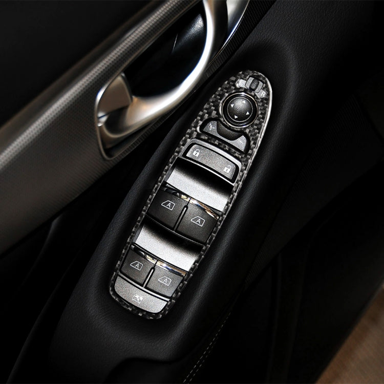 4 PCS Car Carbon Fiber Window Lift Panel Decorative Sticker for Infiniti Q50 2014-2020, Left Drive, Window Lift Panel (A)