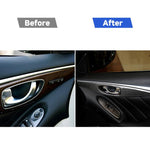 2 PCS Car Carbon Fiber Door Inner Handle Panel Decorative Sticker for Infiniti Q60, Left Drive, Door Inner Handle Panel