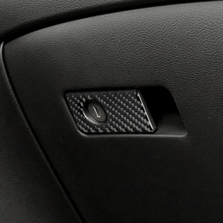 Adesivo Decorativo para Caixa de Armazenamento do Banco do Passageiro Dianteiro em Fibra de Carbono para Infiniti Q50 / Q60 2014-2020, Condução à Esquerda, Caixa de Armazenamento do Banco do Passageiro Dianteiro