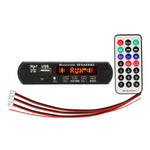 Placa Decodificadora de Leitor MP3 de Áudio para Carro 12V 2x3W Rádio FM TF USB AUX 3,5mm, com Bluetooth / Função de Gravação de Chamadas / Amplificador de Potência / Controlo Remoto, 12V