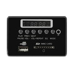 Placa Decodificadora de Leitor MP3 Áudio 12V para Carro Rádio FM Cartão SD USB AUX, com Bluetooth / Controlo Remoto, 12V, 12V (Cinza Prateado)