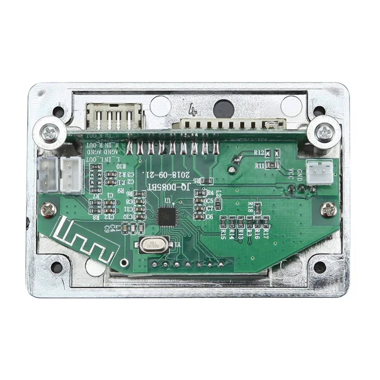 Placa Decodificadora de Leitor MP3 Áudio 12V para Carro Rádio FM Cartão SD USB AUX, com Bluetooth / Controlo Remoto, 12V, 12V (Cinza Prateado)