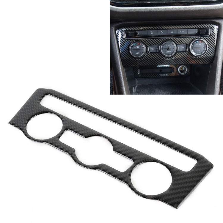 Car Carbon Fiber Air Conditioning Panel Decorative Sticker for Volkswagen Tiguan L 2019-2021, High Configuration, Air Conditioning Panel, High Configuration