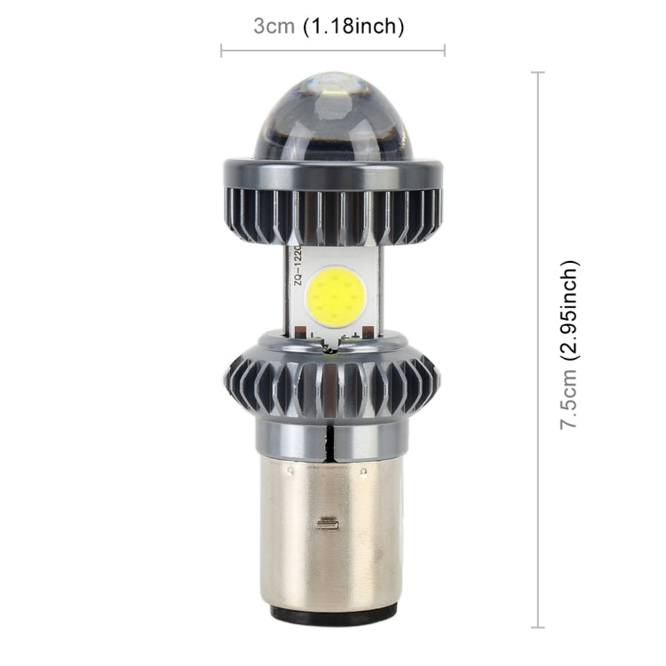 BA20D DC9-18V / 4.7W (H)2.2W(L) / 6000K / 500LM Motorcycle LED Headlight with COB Lamp Beads, BA20D
