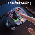 C15 Multifunctional Car Dual 3.1A+Type-C USB Charger Bluetooth FM Transmitter with Atmosphere Light, C15