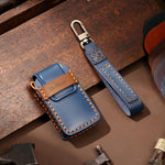 Hallmo Car Cowhide Leather Key Protective Cover Key Case for Honda Civic / Accord 4-button, For Honda Civic / Accord 4-button
