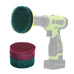 Conjunto de cabeça de escova elétrica para limpeza e descalcificação de chão, parede, janela e vidro com disco adesivo de 4 polegadas 11 em 1 para berbequim, 11 em 1