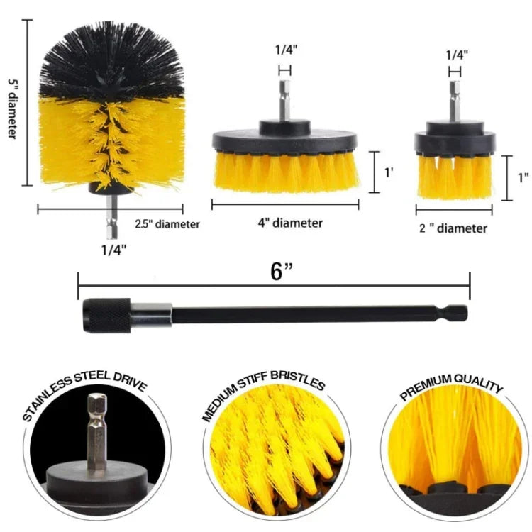Conjunto de Cabeças de Escova para Broca Elétrica 20 em 1 para Limpeza e Descalcificação de Piso, Parede, Janela e Vidro, 20 em 1