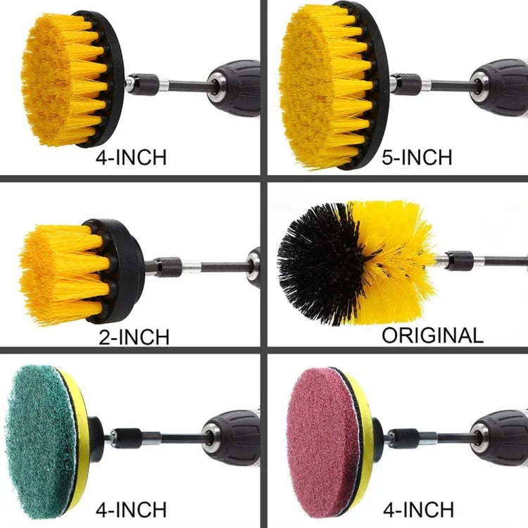 Conjunto de Cabeças de Escova para Broca Elétrica 22 em 1 para Limpeza e Descalcificação de Piso, Parede, Janela e Vidro, 22 em 1