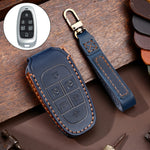 Hallmo Car Cowhide Leather Key Protective Cover Key Case for Hyundai 6-button, For Hyundai 6-button