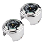 2 PCS Motorcycle 22-25mm Handlebar Thermometer, Thermometer (Black), Thermometer (White)