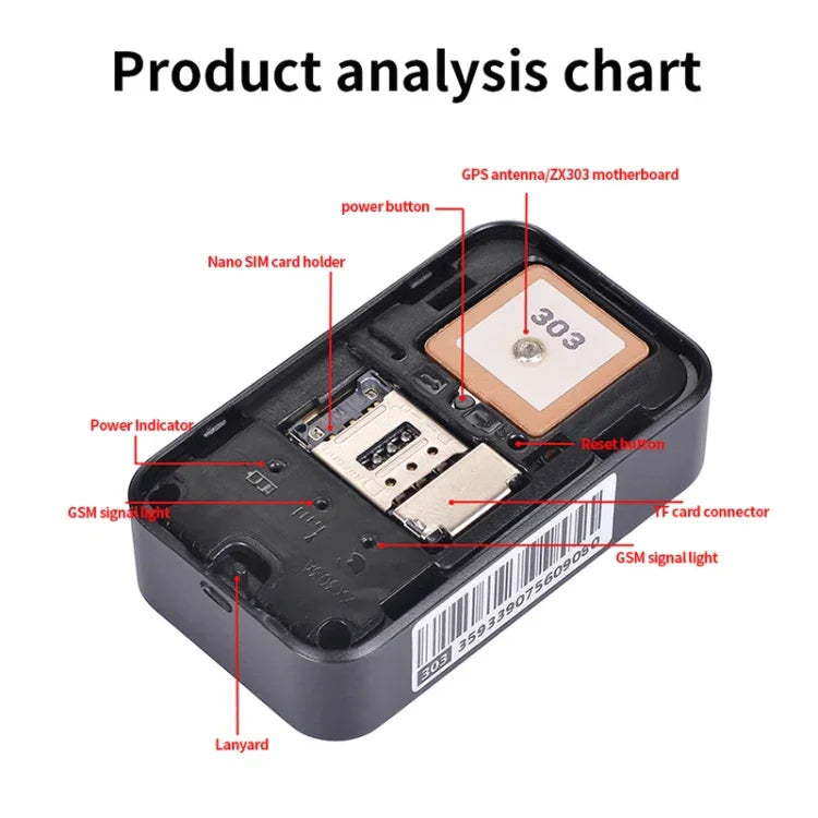 P03 Rastreador GPS para Animais de Estimação 2G à Prova de Água Localizador GPS+AGPS+WiFi+LBS, P03