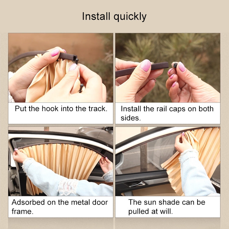 2 Peças de Cortinas de Proteção Solar para Carro, Cobertura para Para-brisas do Banco Traseiro, Banco Traseiro Preto, Banco Traseiro Dourado, Banco Traseiro Prateado