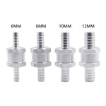 Car 8mm Aluminium Alloy Fuel Petrol One Way Non Return Check Valve, 8mm Silver